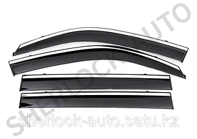 Дефлекторы окон ( Ветровики ) Toyota Sienna 2011+ с металлическим молдингом