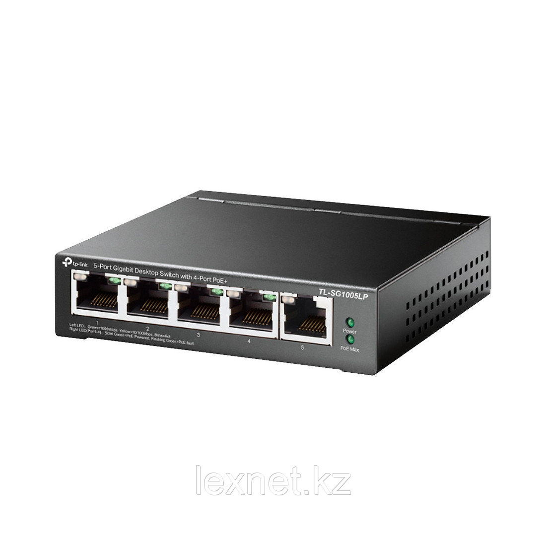 Коммутатор, TP-Link, TL-SG1005LP, 5-портовый гигабитный настольный коммутатор с 4 портами PoE+ - фото 1 - id-p92317107