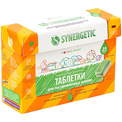 Таблетки для посудомоечной машины Synergetic, биоразлагаемые, бесфосфатные, 25шт