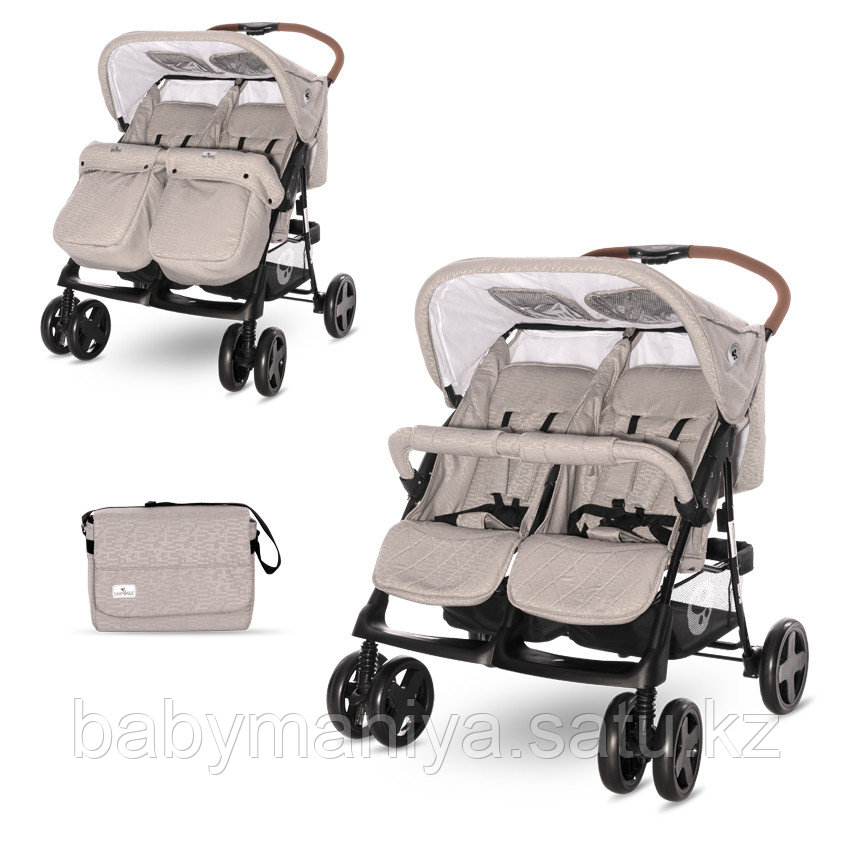Коляска для двойни Lorelli TWIN + накидка на ножки Бежевый / Beige String 2115