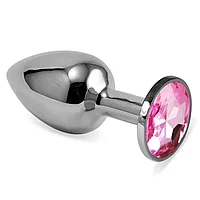 Серебряная пробка с кристаллом (розовый)
