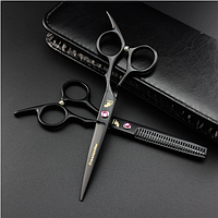 Ножницы Freelander набор парикмахерские,прямые,филировочные 6 (15,24см), японские (с чехлом), фото 1