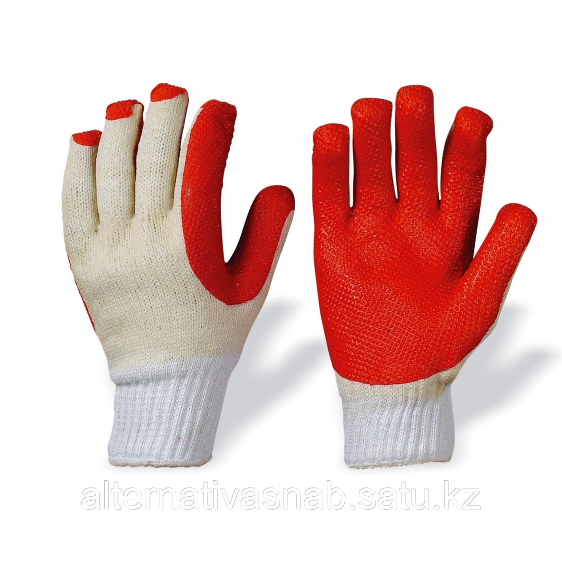 Перчатки рабочие х/б с ПВХ покрытием, красные - фото 1 - id-p92354167