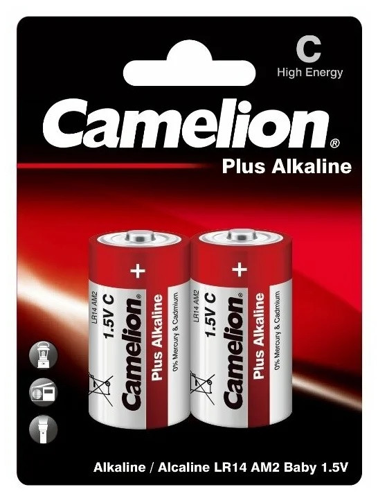 Батарейка Camelion Plus Alkaline типа C/LR14, 2шт