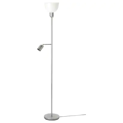 Торшер/лампа для чтения, ХЕКТОГРАМ,  серебристый/белый ИКЕА, IKEA