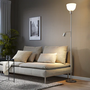 Торшер/лампа для чтения, ХЕКТОГРАМ, серебристый/белый ИКЕА, IKEA, фото 2
