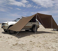 Маркиза PROTENTY "Стандарт", выдвижной тент для автомобиля, размер 2.5х6 м, без креплений цвет серый