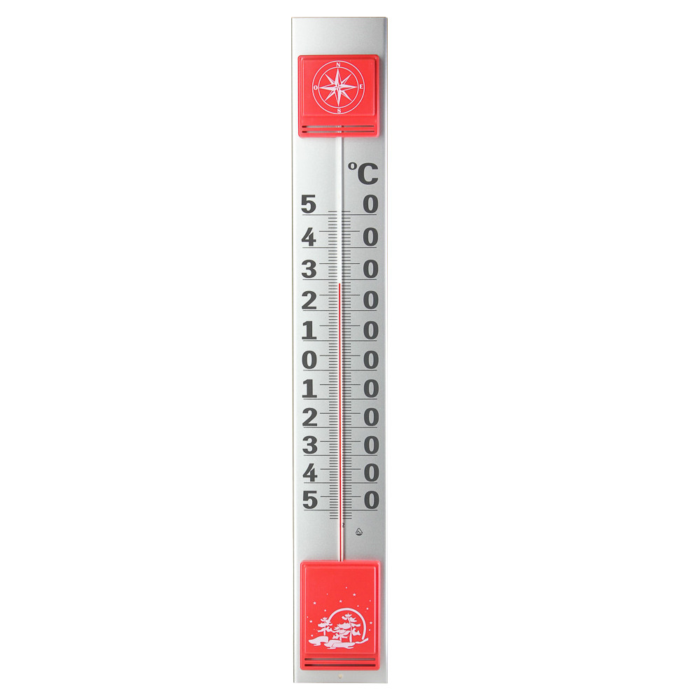 Термометр наружный (фасадный) Стеклоприбор ТБН-3-М2 исп.2Р (900х130 мм, металл) красный