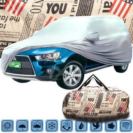 Тент-чехол с подкладкой всесезонный с сумкой «Америка» для защиты автомобиля (4XL), фото 2