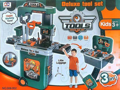 Игровой набор инструментов с чемоданом-верстаком-тележкой 3 в 1 Deluxe Tool Set - фото 2 - id-p92360739