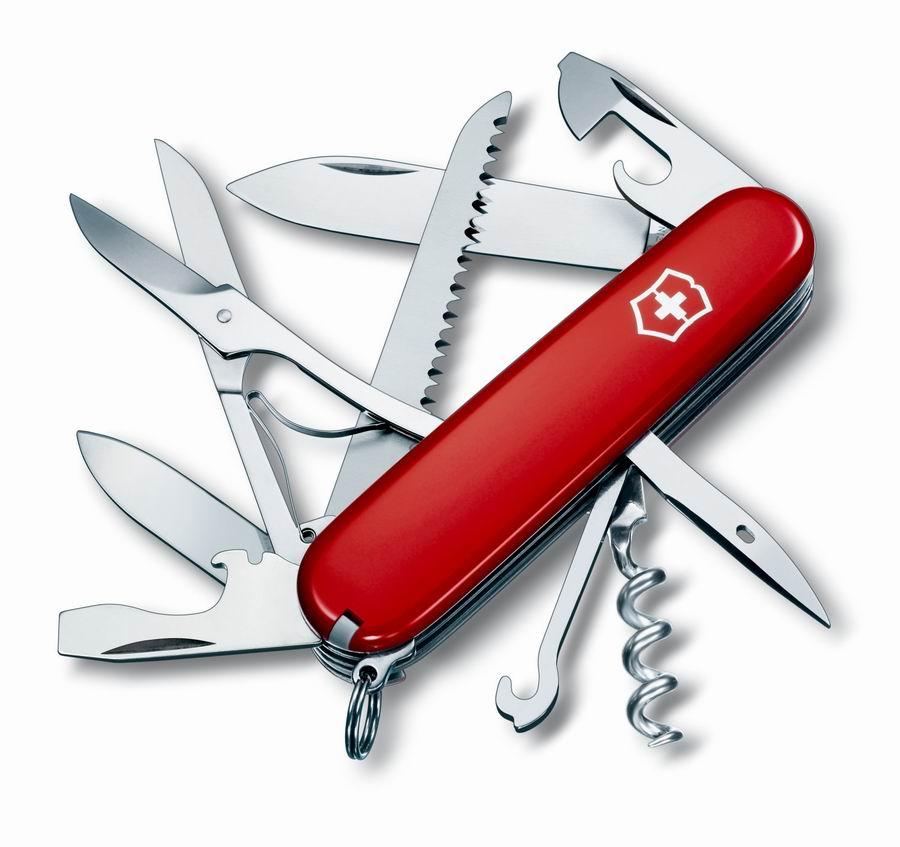 Нож VICTORINOX Мод. HUNTSMAN (91мм) - 15 функций,  красный R 18152