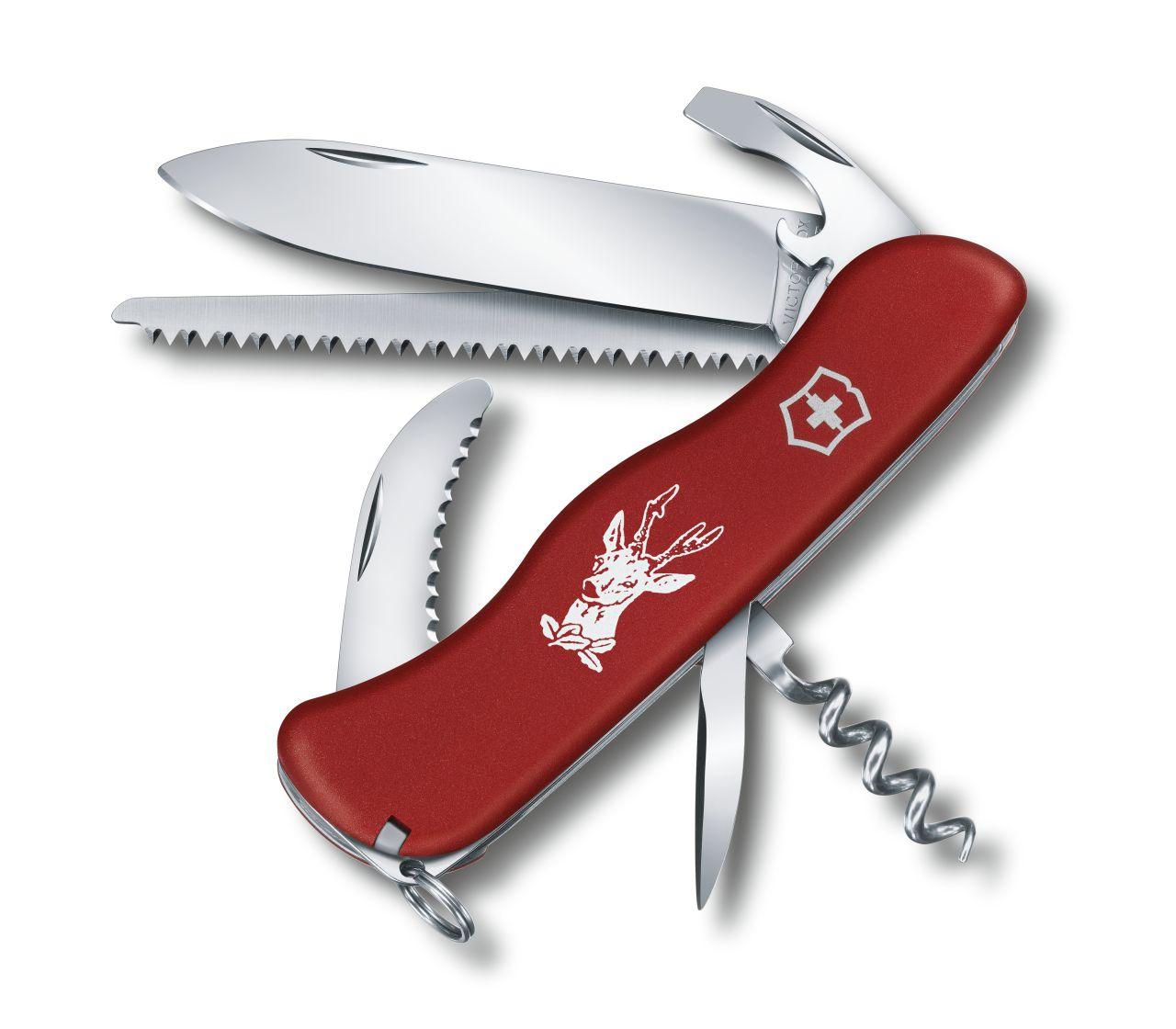 Нож VICTORINOX Мод. HUNTER (111мм) - 12 функций, красный R 18225