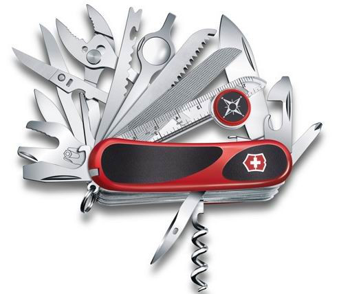 Нож VICTORINOX Мод. Evolution Security EvoGrip 54 (85мм) - 36 функции, красно-черный  R 18166