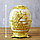 Подставка для зубочисток перламутровая Яйцо Фаберже узор золотистый павлин белая, фото 2