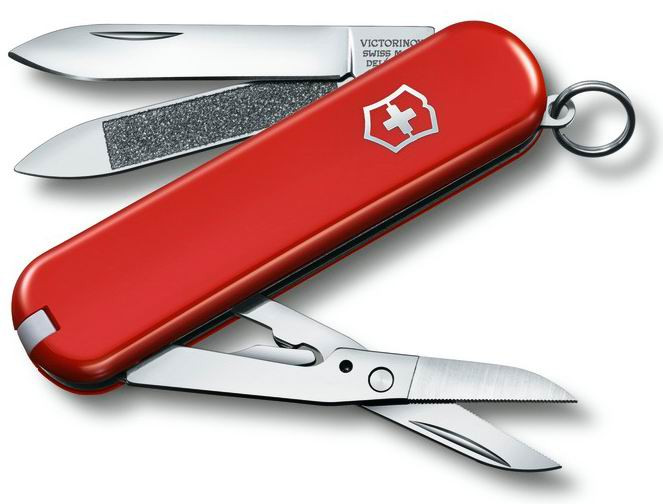 Нож VICTORINOX Мод. Exeсutive 81 (65мм) - 8 функций, красный R 18966