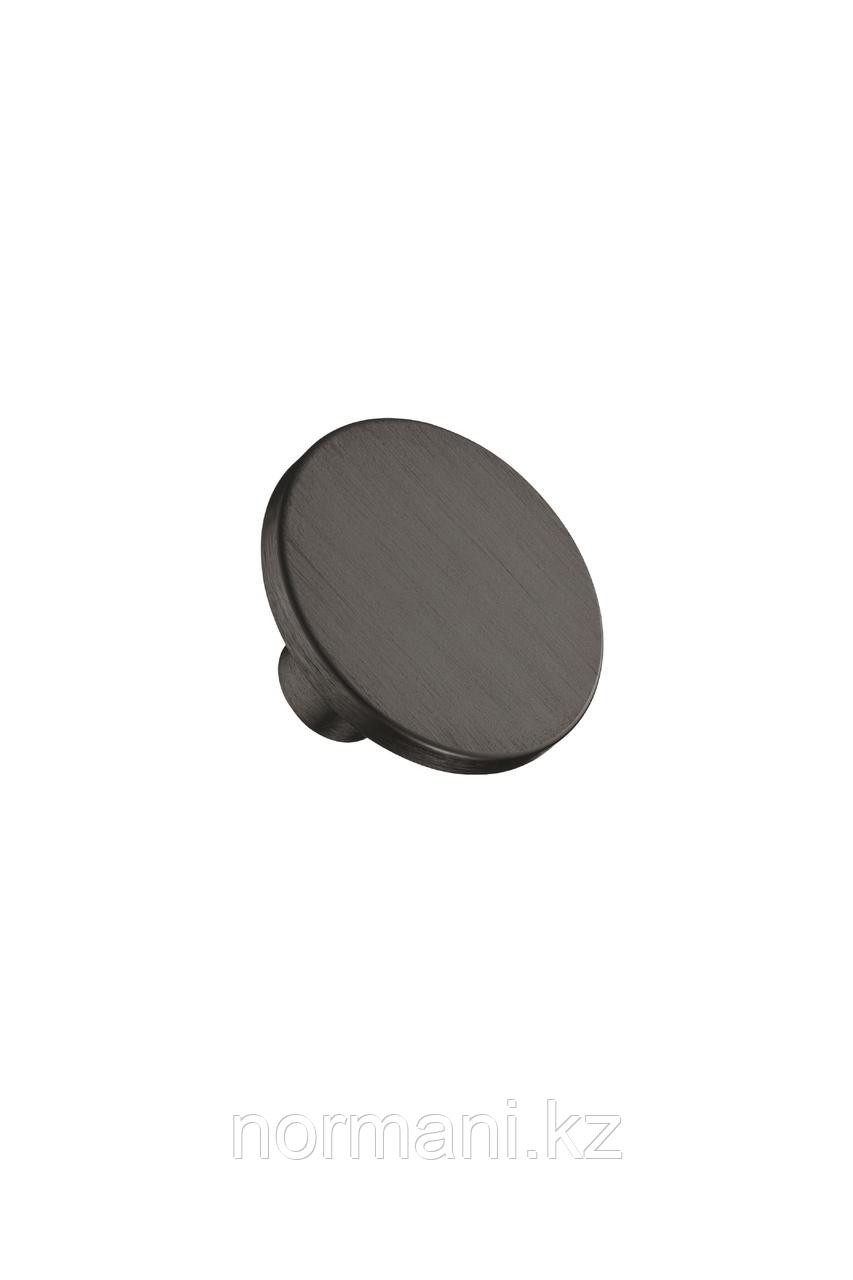 Мебельная ручка кнопка PLATO d.42мм, отделка черный шлифованный