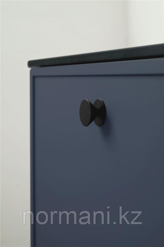 Мебельная ручка кнопка ORBIT d.36мм, отделка черный матовый