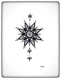 Водостойкая временная тату - наклейка "Узорная звезда"