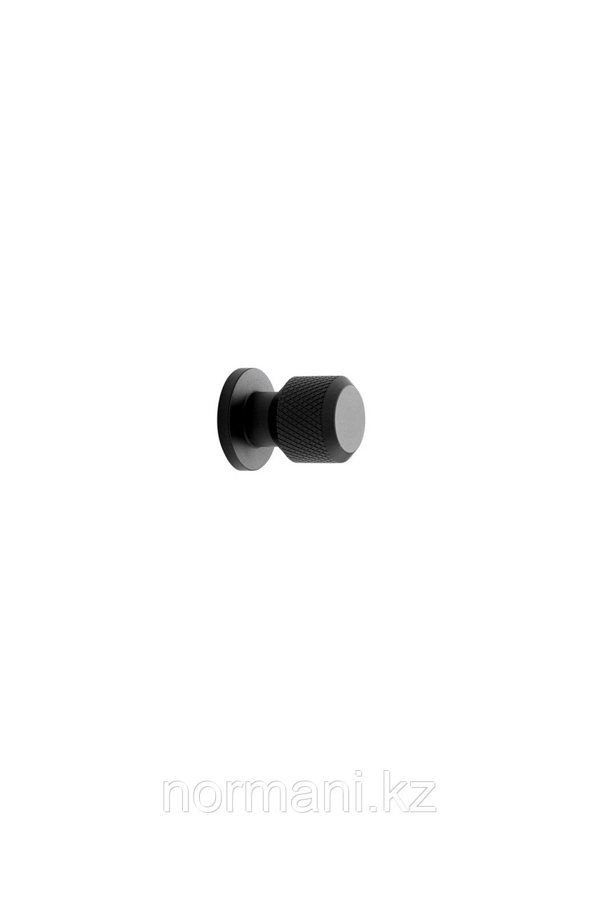 Мебельная ручка кнопка MANOR ROUND d.35мм, отделка черный матовый