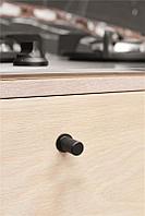 Мебельная ручка кнопка LINEAR d.18мм, отделка черный матовый