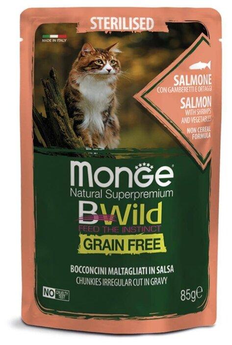 Monge BWild Корм для стерилизованных кошек с лососем
