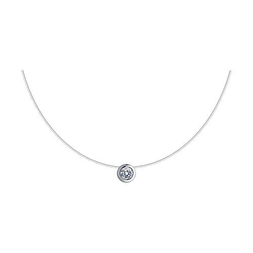 Колье SOKOLOV серебро с родием, фианит swarovski , фантазийная, "каратник" 89070002 размеры - 40 45