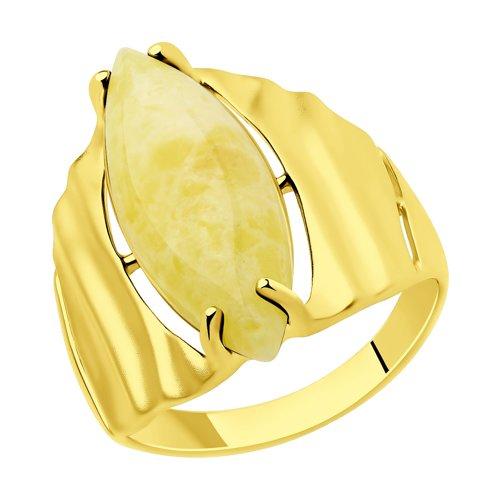 Кольцо из золочёного серебра 93-310-00338-1 коллекц. Янтарь