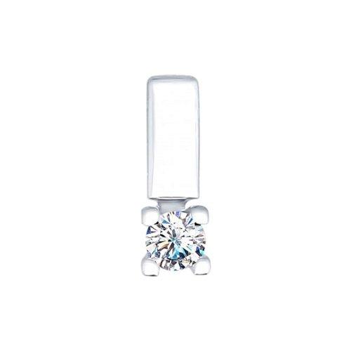 Подвеска SOKOLOV серебро с родием, фианит swarovski 89030017