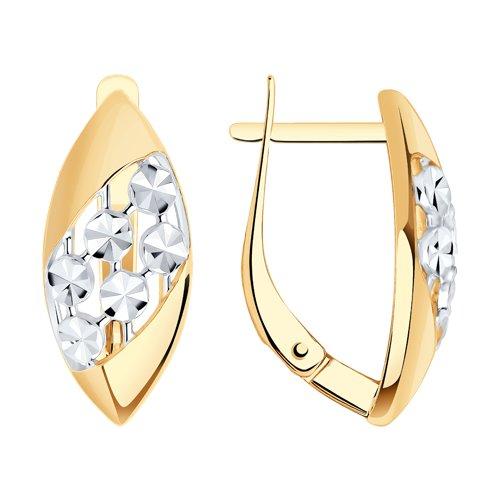 Серьги DIAMANT ( SOKOLOV ) серебро с позолотой, без вставок, с английским замком, ажурное 93-120-00764-1