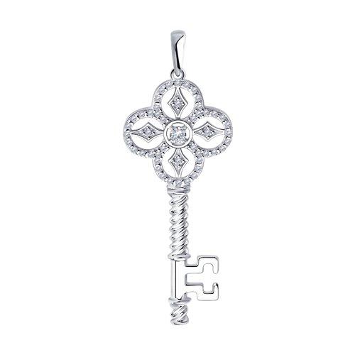Подвеска DIAMANT ( SOKOLOV ) серебро с родием, фианит 94-130-01015-1