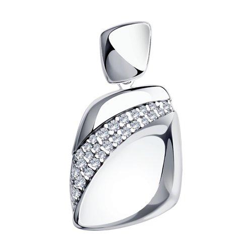 Подвеска из серебра с фианитами DIAMANT ( SOKOLOV ) 94-130-00676-1 покрыто родием