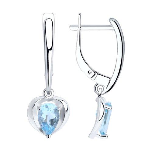 Серьги DIAMANT ( SOKOLOV ) серебро с родием, топаз 94-321-00761-1