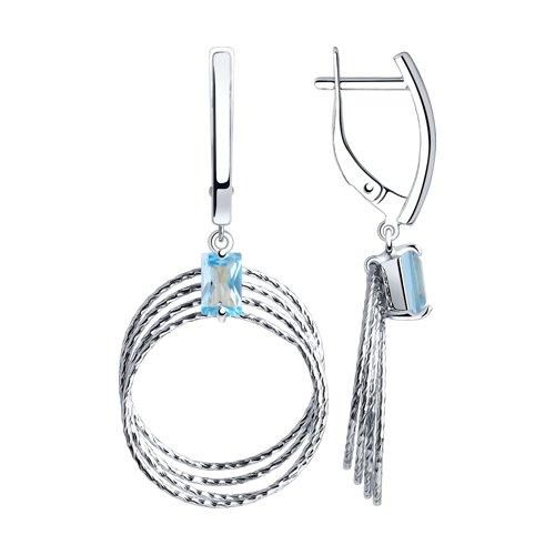 Серьги DIAMANT ( SOKOLOV ) серебро с родием, топаз 94-321-00815-1