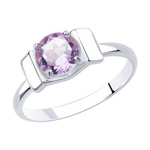 Кольцо DIAMANT ( SOKOLOV ) серебро с родием, аметист, "каратник" 94-310-00774-2 размеры - 16,5 17 17,5