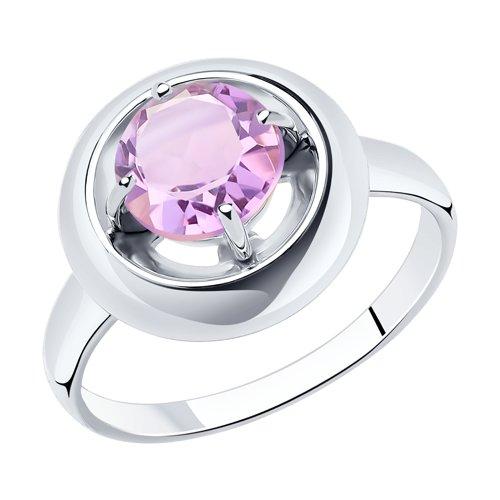 Кольцо DIAMANT ( SOKOLOV ) серебро с родием, аметист 94-310-00782-2 размеры - 16,5 17 17,5 18
