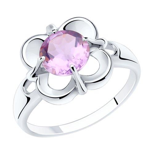 Кольцо DIAMANT ( SOKOLOV ) серебро с родием, аметист 94-310-00713-3 размеры - 16,5 17 17,5 18