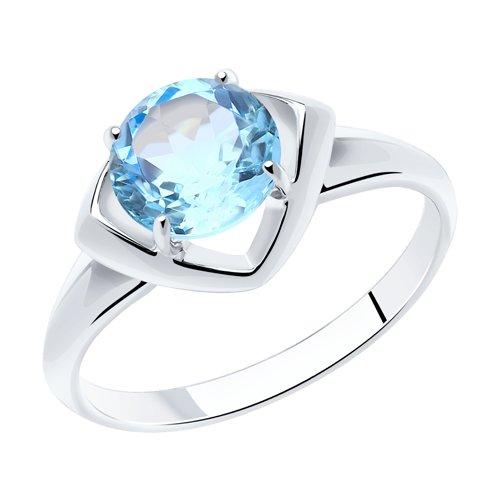 Кольцо DIAMANT ( SOKOLOV ) серебро с родием, топаз 94-310-00783-1 размеры - 17 18 18,5