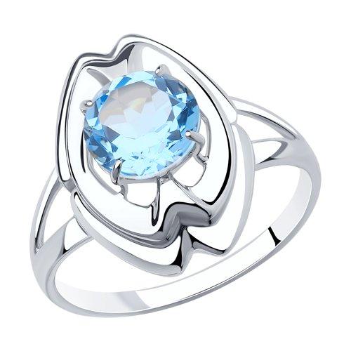 Кольцо DIAMANT ( SOKOLOV ) серебро с родием, топаз 94-310-00680-1 размеры - 17 17,5