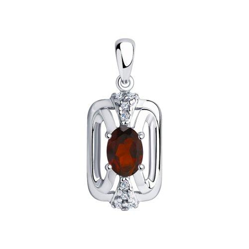 Подвеска DIAMANT ( SOKOLOV ) серебро с родием, гранат фианит 94-330-00688-3