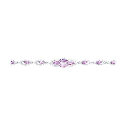 Браслет DIAMANT ( SOKOLOV ) серебро с родием, аметист 94-350-00657-2 размеры - 17