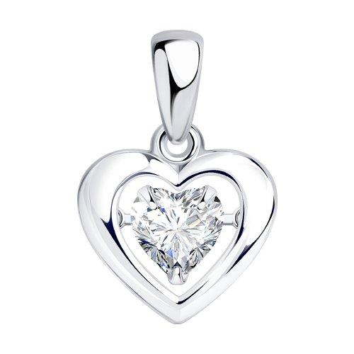 Подвеска из серебра с фианитом DIAMANT ( SOKOLOV ) покрыто родием 94-130-01032-1