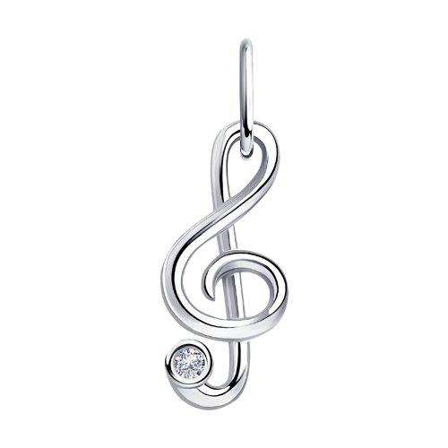 Подвеска DIAMANT ( SOKOLOV ) серебро с родием, фианит , символы 94-130-01075-1