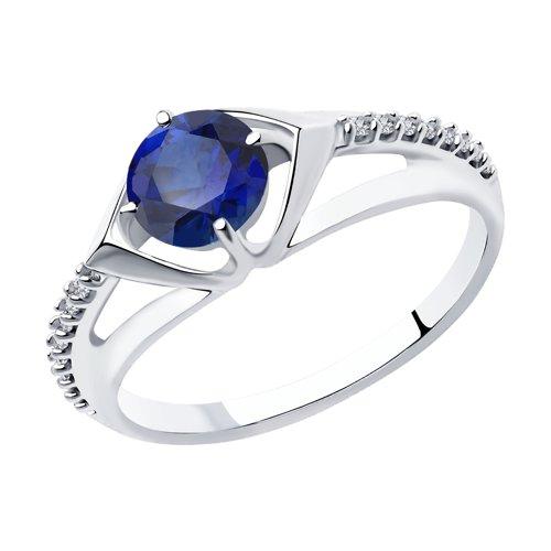 Кольцо DIAMANT ( SOKOLOV ) серебро с родием, корунд синт. фианит 94-310-00356-1 размеры - 16,5 17