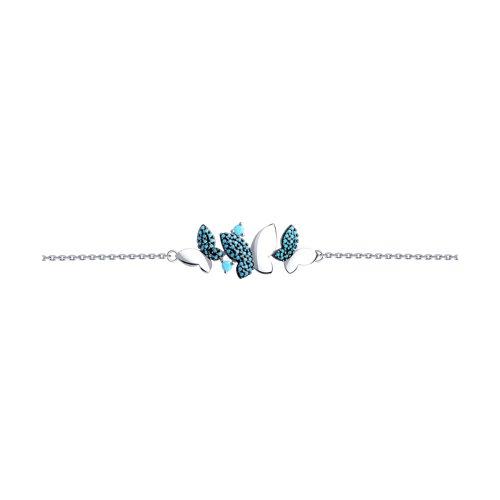 Браслет DIAMANT ( SOKOLOV ) серебро с родием, ситал синт. 94-150-00595-1 размеры - 18