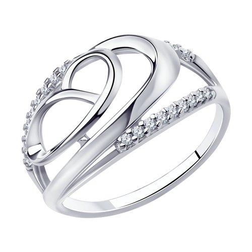 Кольцо из серебра с фианитами DIAMANT ( SOKOLOV ) 94-110-00697-1 покрыто родием