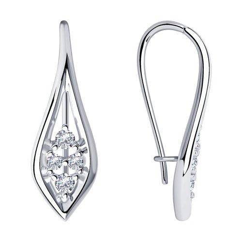 Серьги DIAMANT ( SOKOLOV ) серебро с родием, фианит 94-120-00851-1