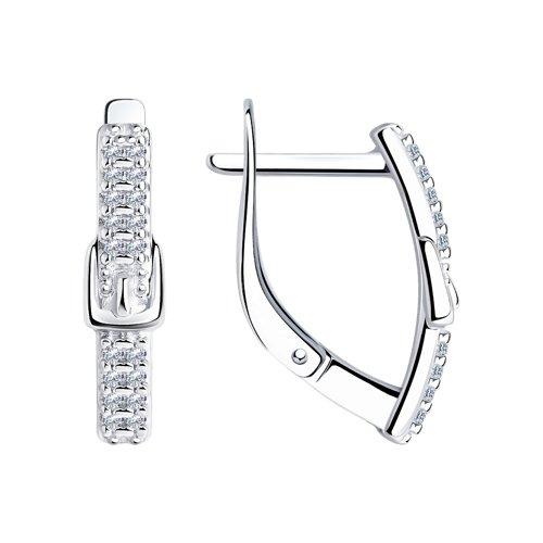 Серьги из серебра с фианитами DIAMANT ( SOKOLOV ) покрыто родием 94-120-00792-1
