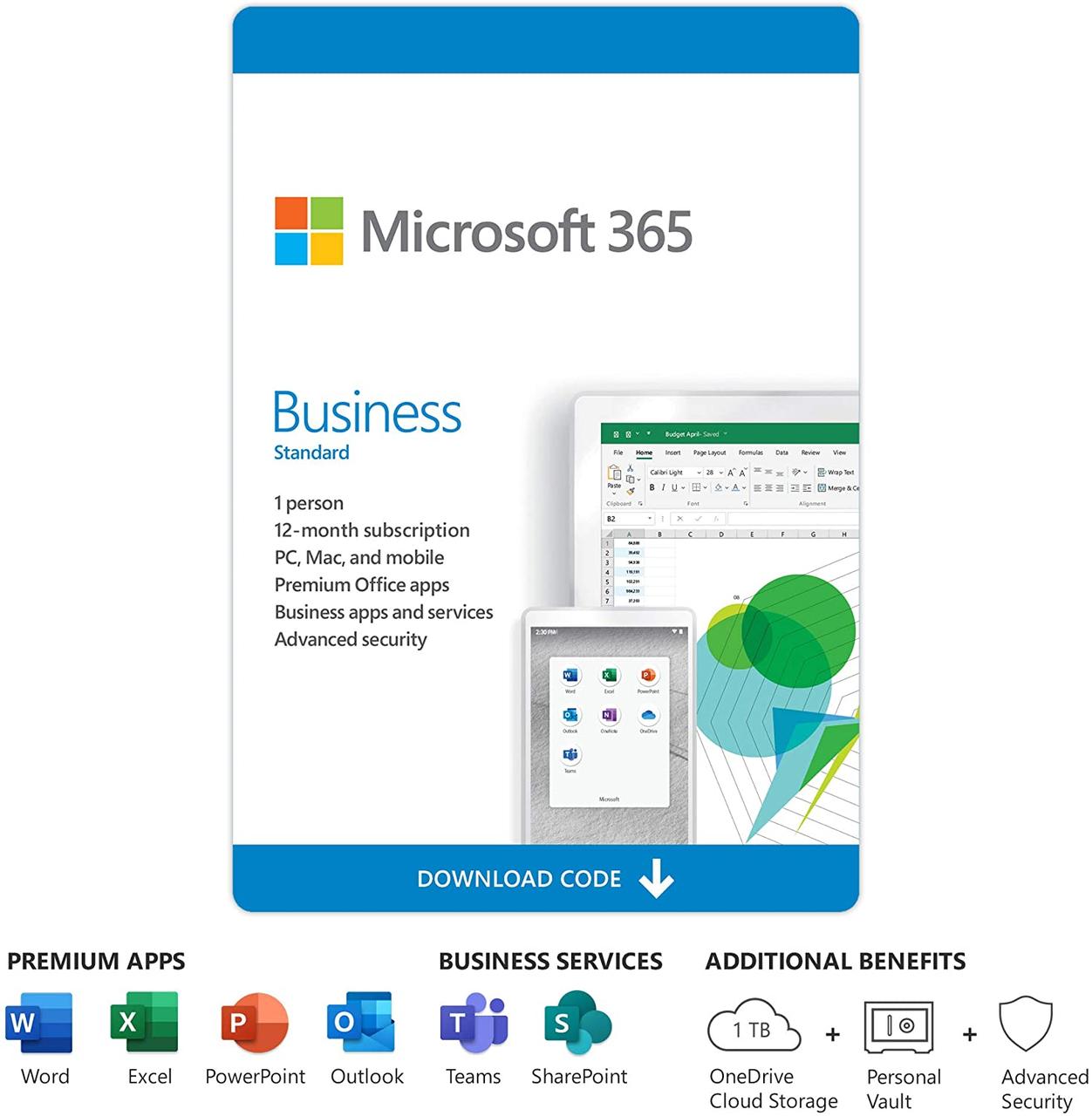 Microsoft (Office) 365 Business Standard  ( KLQ-00217, подписка на 1 год )