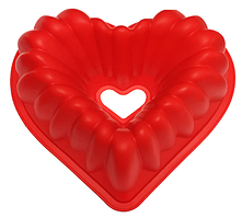 Силиконовая форма для кекса сердце мален. (С336), 17*17*6,5см
