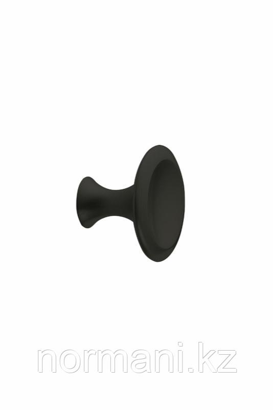 Мебельная ручка кнопка BELL d.42мм, отделка черный матовый